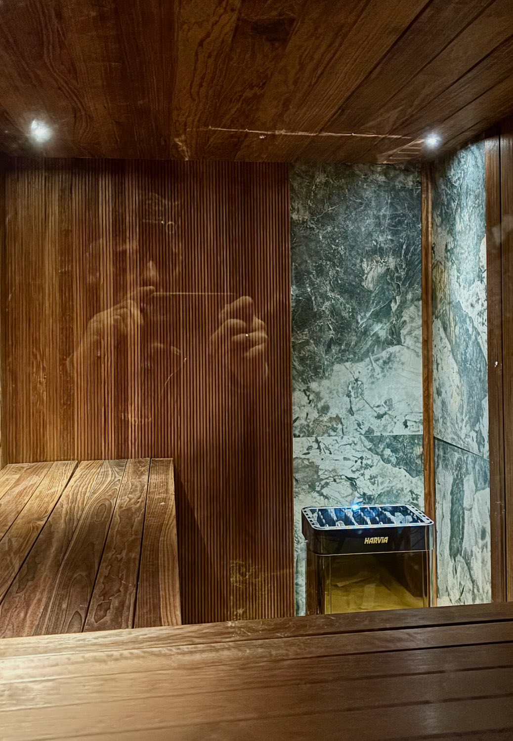 sauna widok przez okno